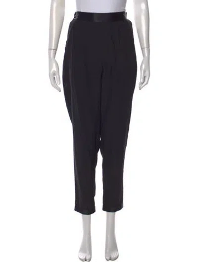 Pre-owned Fleur Du Mal Silk Wide Leg Pants In Black