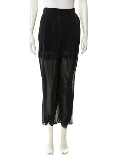 Pre-owned Fleur Du Mal Silk Wide Leg Pants In Blue