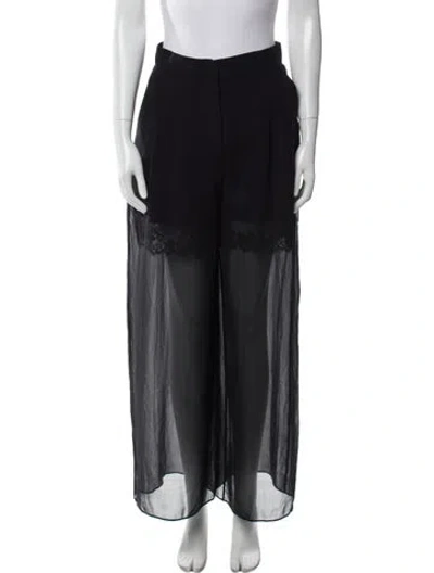 Pre-owned Fleur Du Mal Silk Wide Leg Pants In Blue