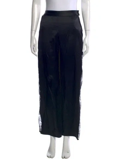 Pre-owned Fleur Du Mal Silk Wide Leg Pants In Blue