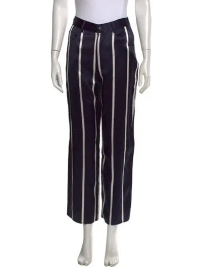 Pre-owned Fleur Du Mal Silk Wide Leg Pants In Blue