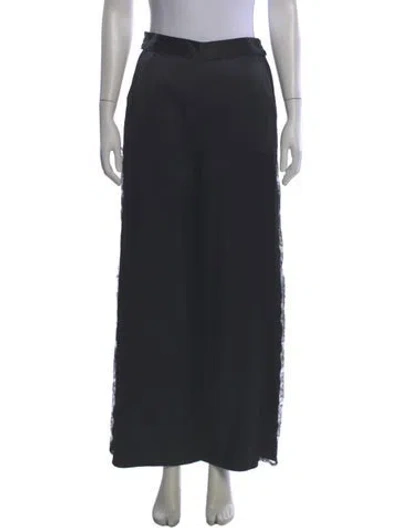 Pre-owned Fleur Du Mal Silk Wide Leg Pants In Gray