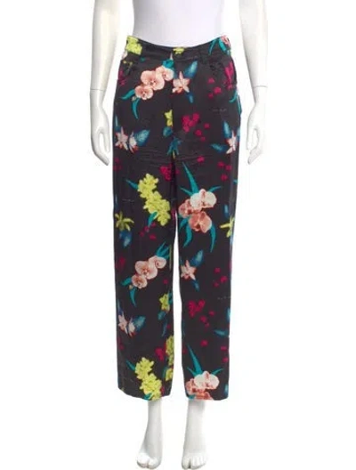 Pre-owned Fleur Du Mal Silk Wide Leg Pants In Multicolor