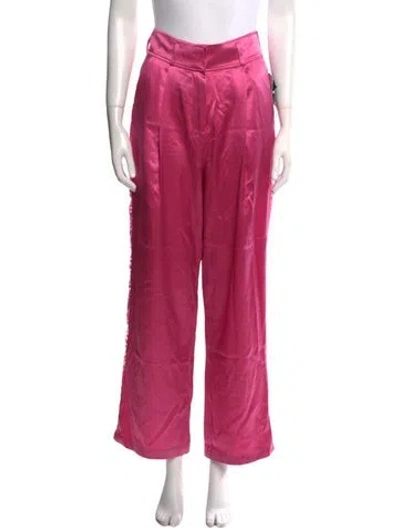 Pre-owned Fleur Du Mal Silk Wide Leg Pants In Pink
