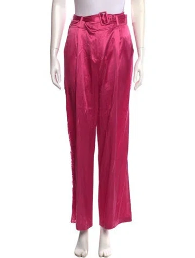 Pre-owned Fleur Du Mal Silk Wide Leg Pants In Pink
