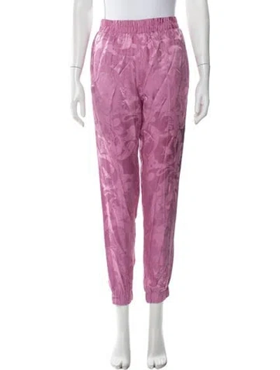 Pre-owned Fleur Du Mal Silk Wide Leg Pants In Pink