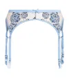 Fleur Du Mal Silk-blend Hydrangea Garter In Blue