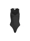 Fleur Du Mal Sleek Jersey Knot Bodysuit In Black