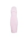 Fleur Du Mal Sleek Jersey Knot Dress In Barely Pink