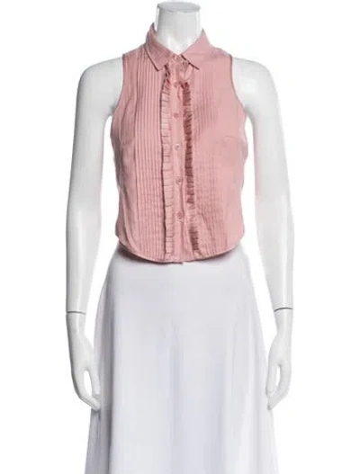 Pre-owned Fleur Du Mal Sleeveless Button-up Top In Pink