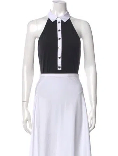 Pre-owned Fleur Du Mal Sleeveless Button-up Top In White
