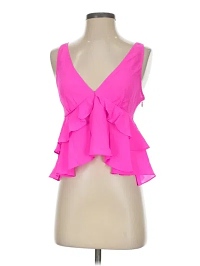 Pre-owned Fleur Du Mal Sleeveless Silk Top Pink Halter Neckline Tops