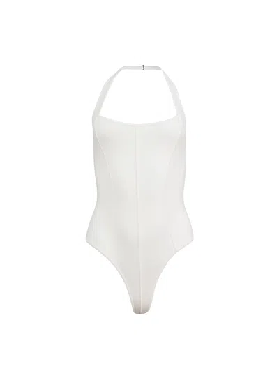 Fleur Du Mal Sofia Thong Bodysuit Ivory In White