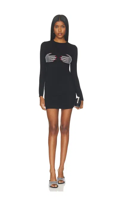 Fleur Du Mal Sparkle Hand Dress In Black