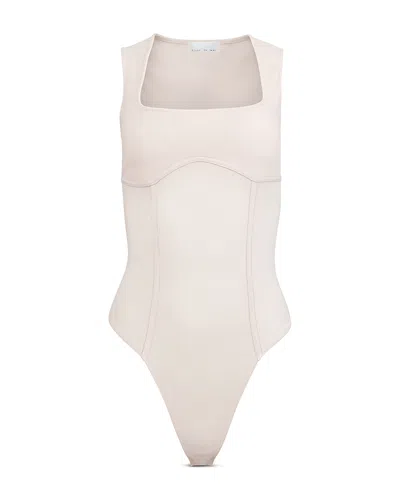 Fleur Du Mal Square Neck Bodysuit In Neutral