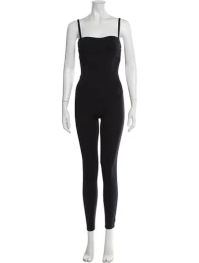 Pre-owned Fleur Du Mal Square Neckline Jumpsuit In Black