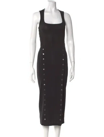 Pre-owned Fleur Du Mal Square Neckline Long Dress In Gray