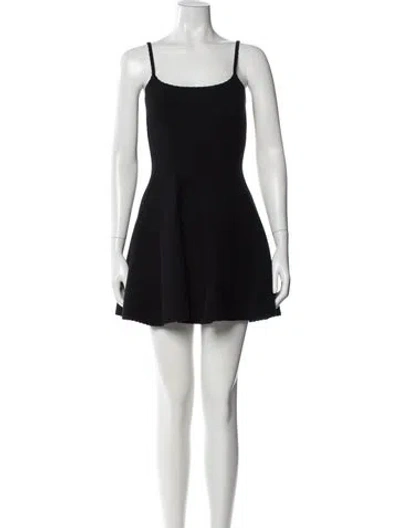 Pre-owned Fleur Du Mal Square Neckline Mini Dress In Black