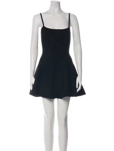Pre-owned Fleur Du Mal Square Neckline Mini Dress In Black