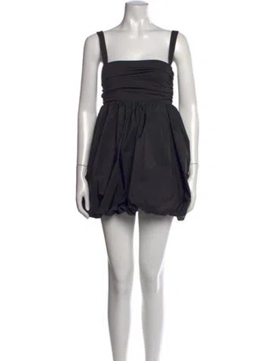 Pre-owned Fleur Du Mal Square Neckline Mini Dress In Black