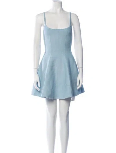 Pre-owned Fleur Du Mal Square Neckline Mini Dress In Blue
