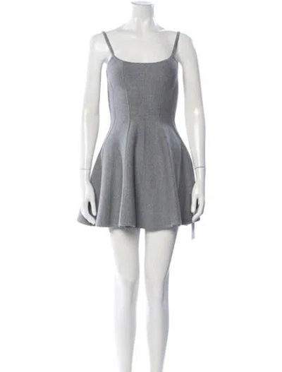 Pre-owned Fleur Du Mal Square Neckline Mini Dress In Gray