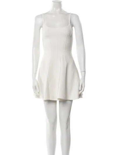 Pre-owned Fleur Du Mal Square Neckline Mini Dress In Neutral