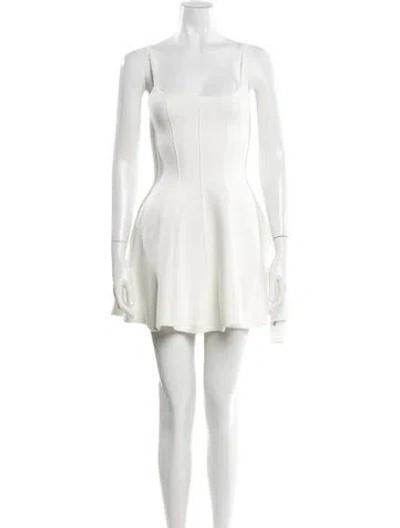 Pre-owned Fleur Du Mal Square Neckline Mini Dress In Neutral