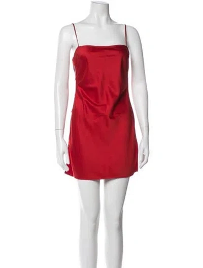 Pre-owned Fleur Du Mal Square Neckline Mini Dress In Pink