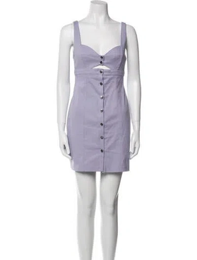 Pre-owned Fleur Du Mal Square Neckline Mini Dress In Purple