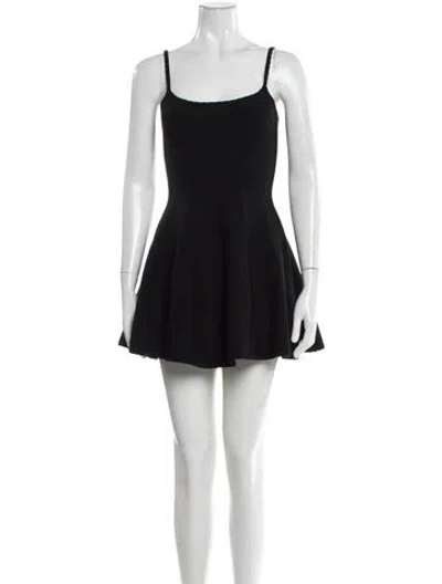 Pre-owned Fleur Du Mal Square Neckline Mini Dress W/ Tags In Black