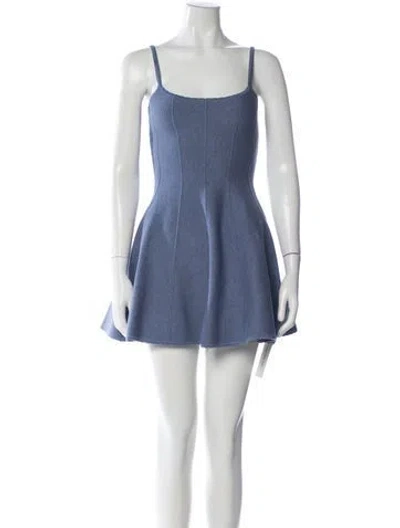 Pre-owned Fleur Du Mal Square Neckline Mini Dress W/ Tags In Blue