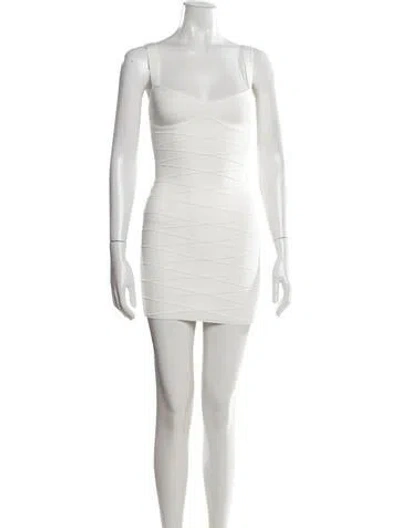 Pre-owned Fleur Du Mal Square Neckline Mini Dress W/ Tags In White