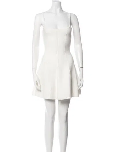 Pre-owned Fleur Du Mal Square Neckline Mini Dress In White