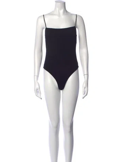 Pre-owned Fleur Du Mal Square Neckline Sleeveless Bodysuit In Black