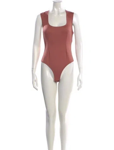 Pre-owned Fleur Du Mal Square Neckline Sleeveless Bodysuit In Neutral