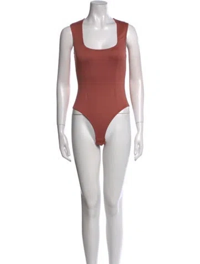 Pre-owned Fleur Du Mal Square Neckline Sleeveless Bodysuit In Pink