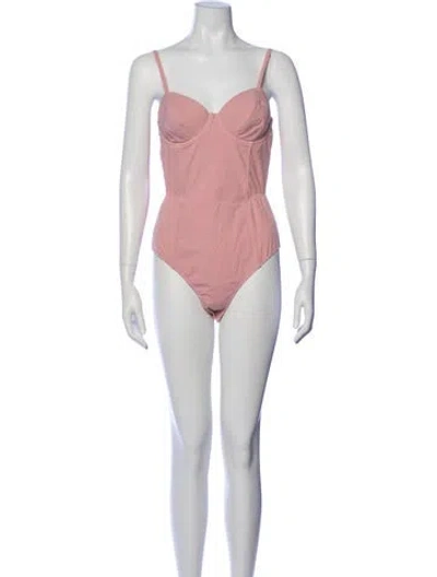 Pre-owned Fleur Du Mal Square Neckline Sleeveless Bodysuit In Pink
