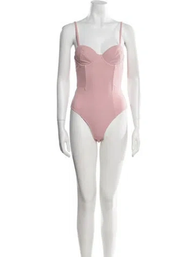 Pre-owned Fleur Du Mal Square Neckline Sleeveless Bodysuit W/ Tags In Neutral