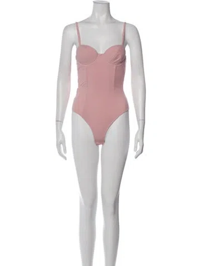 Pre-owned Fleur Du Mal Square Neckline Sleeveless Bodysuit W/ Tags In Pink