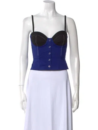 Pre-owned Fleur Du Mal Square Neckline Sleeveless Crop Top In Black