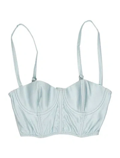 Pre-owned Fleur Du Mal Square Neckline Sleeveless Crop Top In Blue