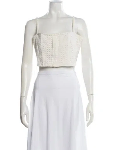 Pre-owned Fleur Du Mal Square Neckline Sleeveless Crop Top In Neutral