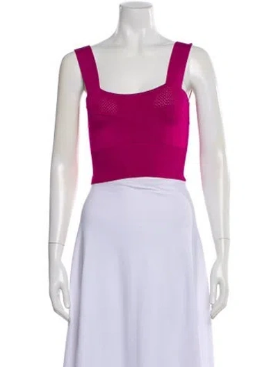 Pre-owned Fleur Du Mal Square Neckline Sleeveless Crop Top In Pink