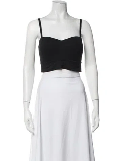 Pre-owned Fleur Du Mal Square Neckline Sleeveless Crop Top W/ Tags In Black