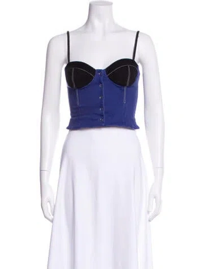 Pre-owned Fleur Du Mal Square Neckline Sleeveless Crop Top In White