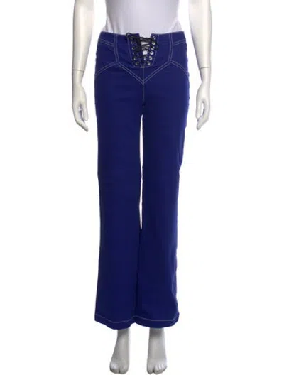 Pre-owned Fleur Du Mal Straight Leg Pants In Blue