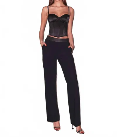 Fleur Du Mal Straight Leg Tux Pant In Black