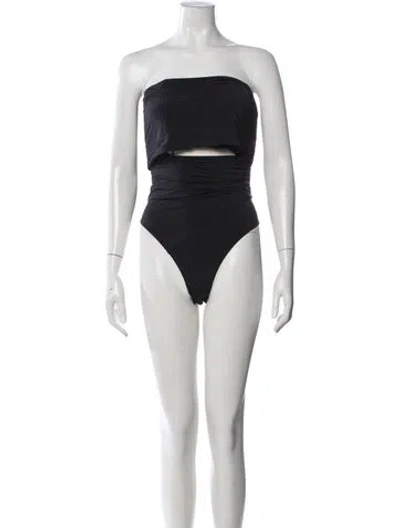 Pre-owned Fleur Du Mal Strapless Bodysuit In Black