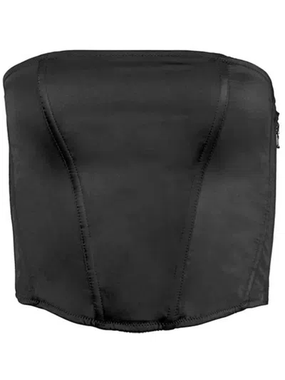 Fleur Du Mal Silk Corset Top In Black